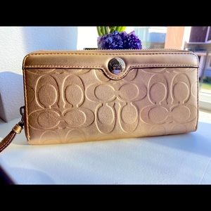 Coach Gold Leather Wallet retailed $218